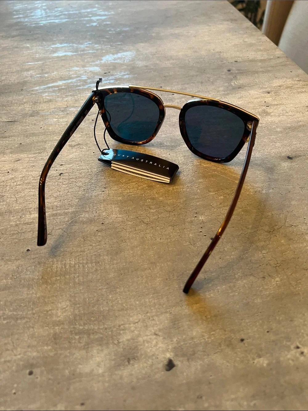 Quay Australia Tortoise Frame Sunglasses with Pink Mirror Lenses